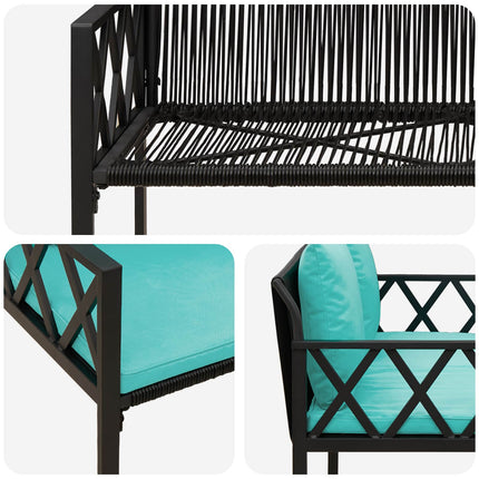 Udendørs bænke 2 -Seater 116 x 56 x 75 cm polyrattan
