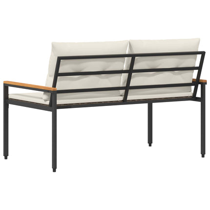 Udendørs bænk 2 -Seater 116 x 67,5 x 72 cm polyrattan Cremehvid