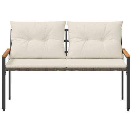 Udendørs bænk 2 -Seater 116 x 67,5 x 72 cm polyrattan Cremehvid