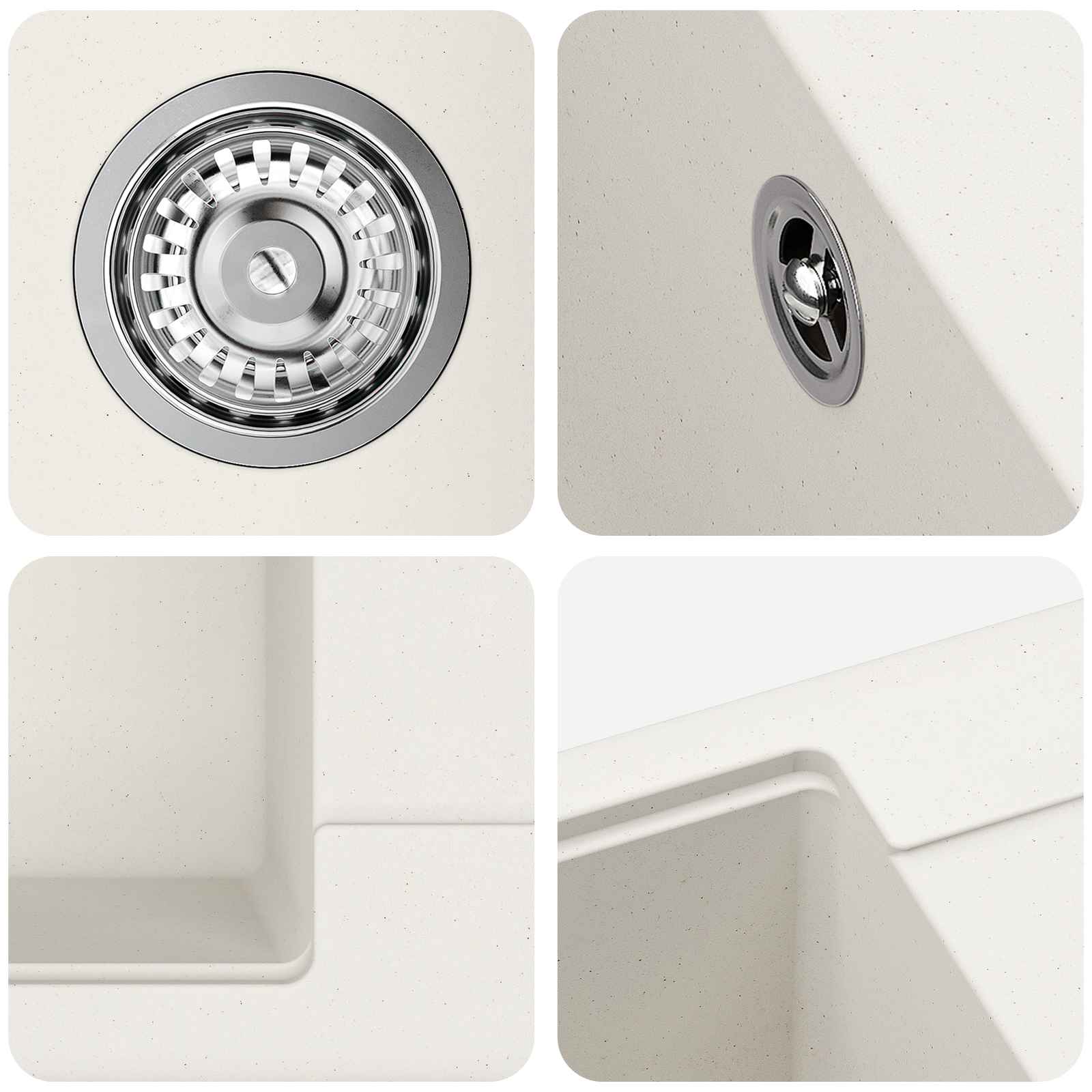 Vask Hvid 670 x 460 mm 80% Kvarts og 20% Resin