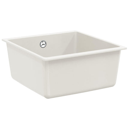 Vask 80% Kvarts og 20% Resin 430 x 460 mm Hvid