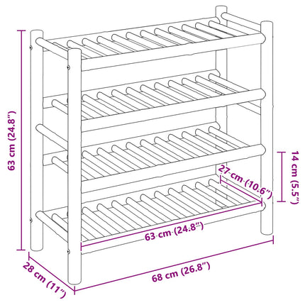 Skostativ 68 x 28 x 63 cm Bambus Naturfarvet