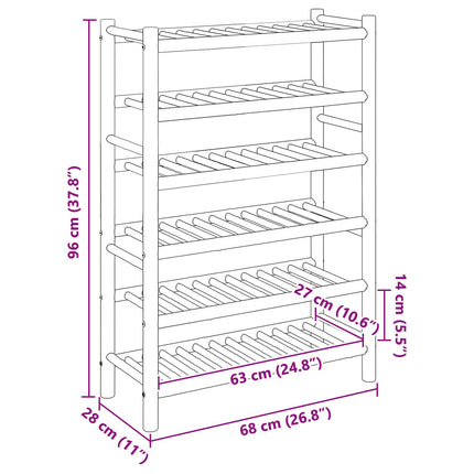 Skostativ med hylde Naturfarvet 68 x 28 x 96 cm Bambus