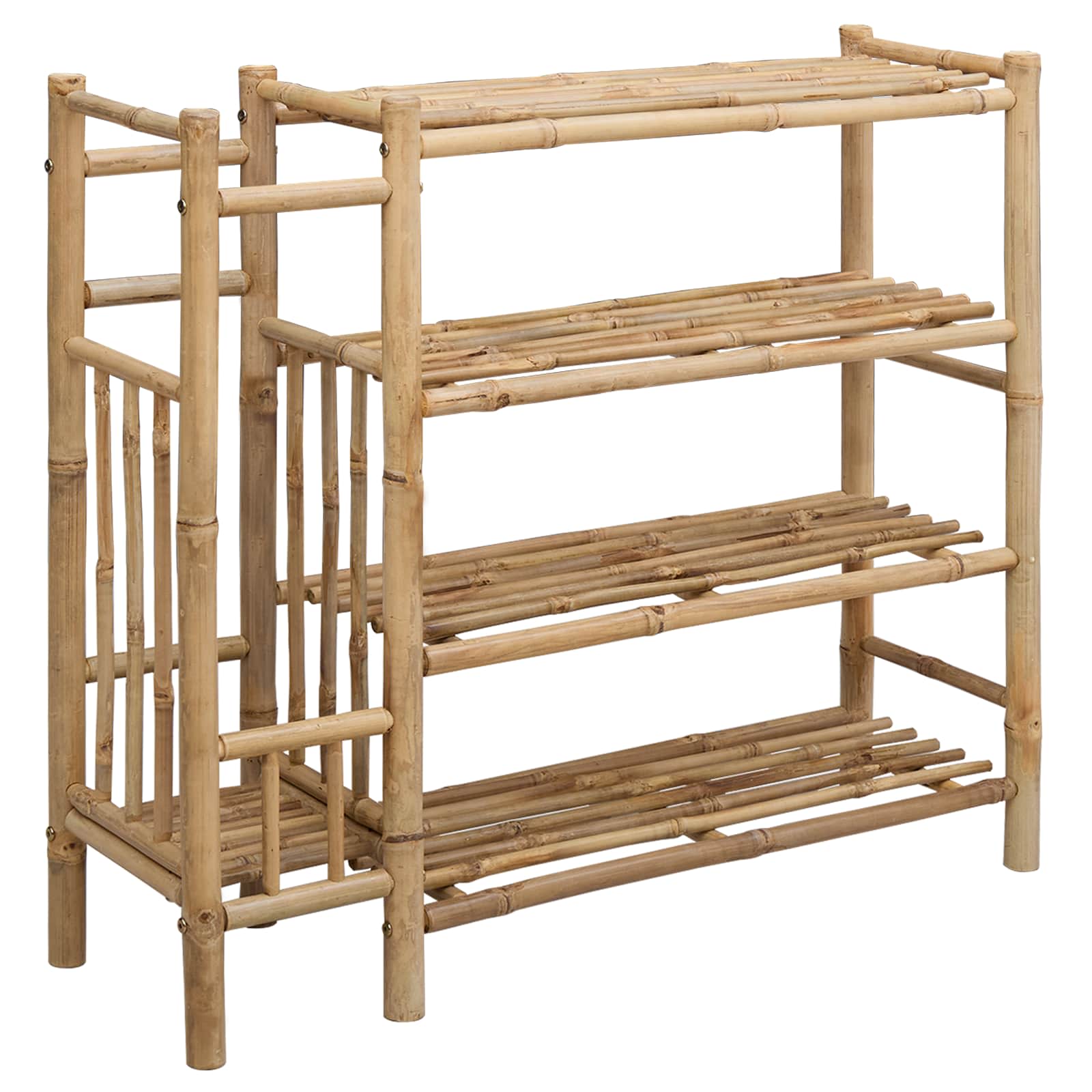 Skostativ med hylde Naturfarvet 88 x 27 x 80 cm Bambus