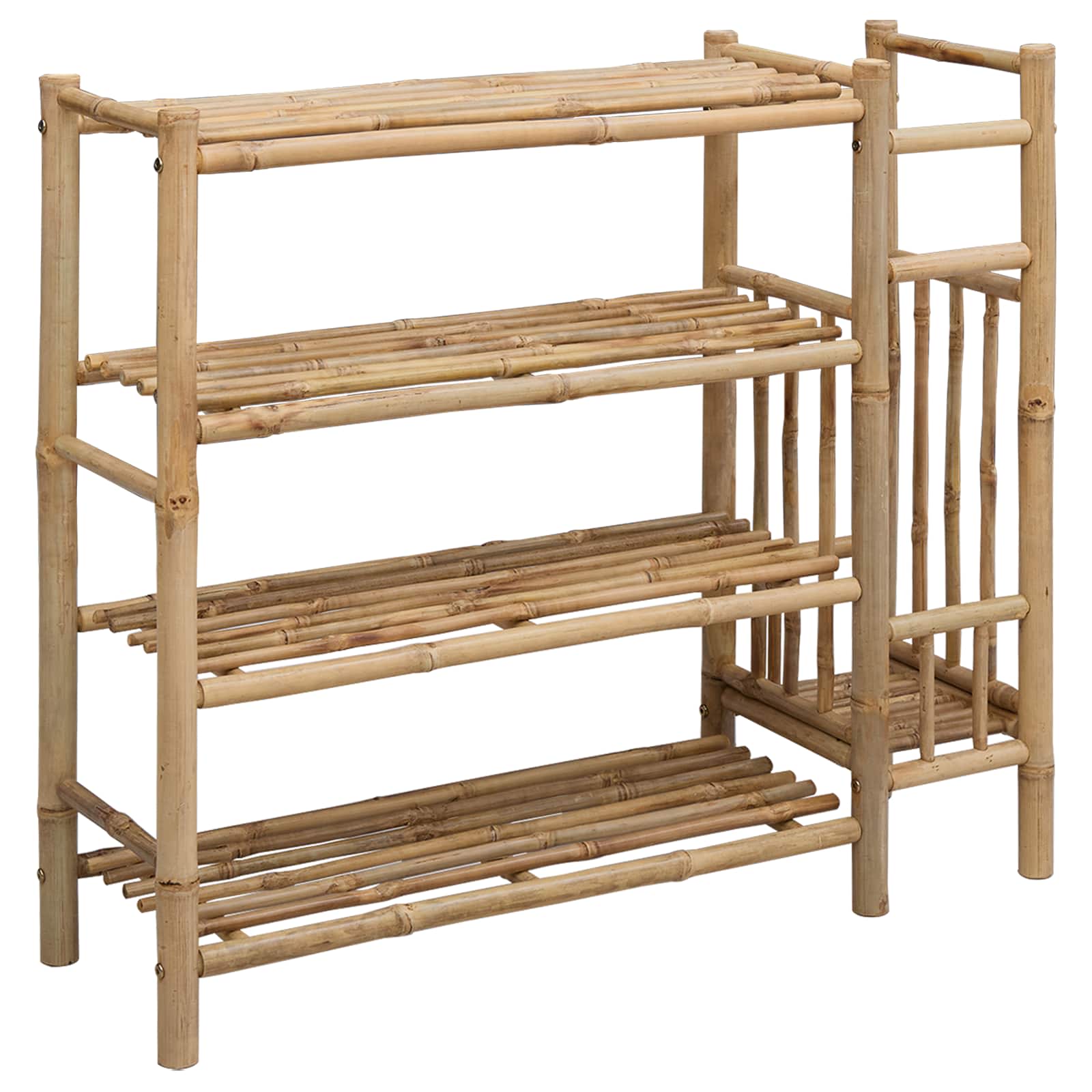 Skostativ med hylde Naturfarvet 88 x 27 x 80 cm Bambus