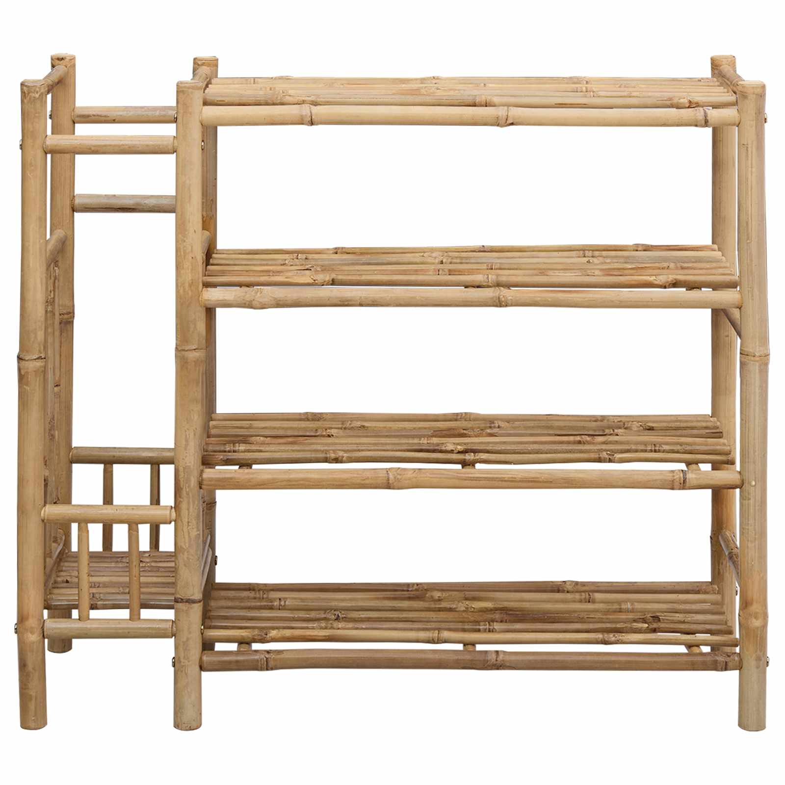 Skostativ med hylde Naturfarvet 88 x 27 x 80 cm Bambus