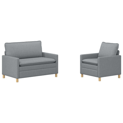 Sofa Sæt 2 stk. Lysegrå Stof