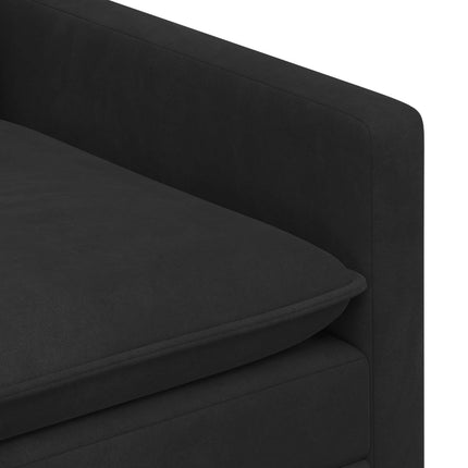 Sofa Sæt 2 stk. Sort Fløjl