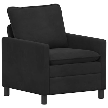 Sofa Sæt 2 stk. Sort Fløjl