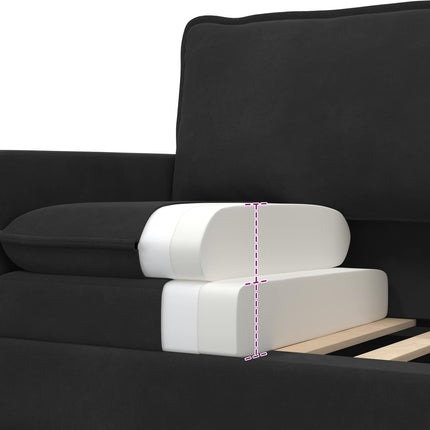 Sofa Sæt 2 stk. Sort Fløjl