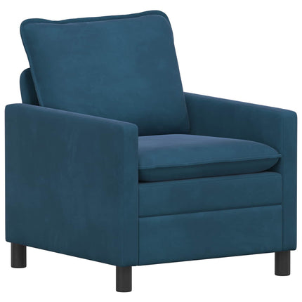 Sofa Sæt 2 stk. Blå Fløjl