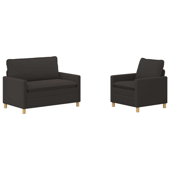 Sofa Sæt 2 stk. Mørkegrå Stof