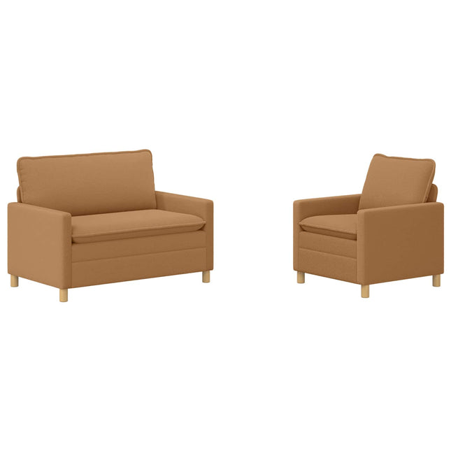 Sofa Sæt 2 stk. Beige Stof