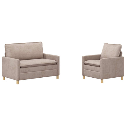 Sofa Sæt 2 pcs Beige Polyester