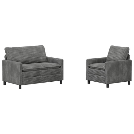 Sofa Sæt 2 pcs Lysegrå Polyester