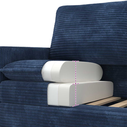 Sofa Sæt 2 pcs Mørkeblå Polyester