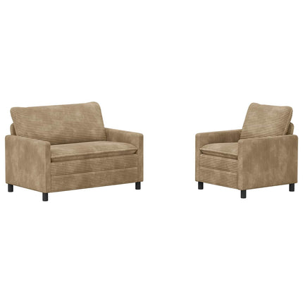 Sofa Sæt 2 pcs Gråbrun Polyester