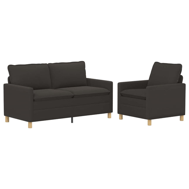 Sofa Sæt 2 stk. Mørkegrå Stof