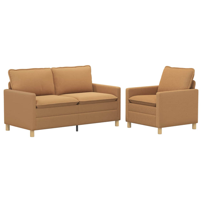Sofa Sæt 2 stk. Beige Stof