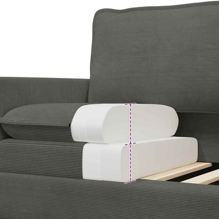 Sofa Sæt 2 pcs Mørkegrå Stof