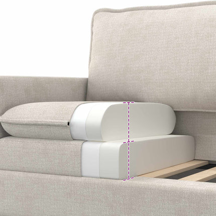 Sofa Sæt 2 pcs Cremefarvet Polyester