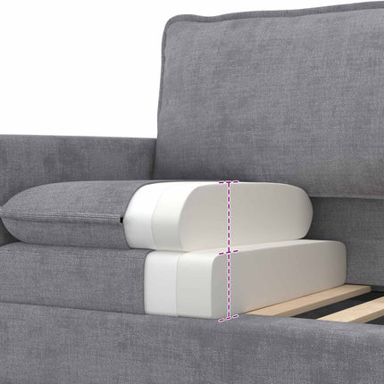 Sofa Sæt 2 pcs Lysegrå Polyester