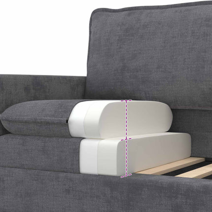 Sofa Sæt 2 pcs Mørkegrå Polyester