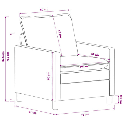 Sofa Sæt 2 pcs Mørkegrå Polyester