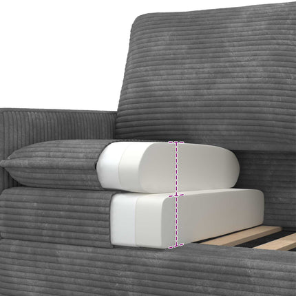 Sofa Sæt 2 pcs Lysegrå Polyester
