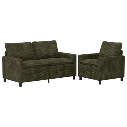Sofa Sæt 2 pcs Grøn Polyester