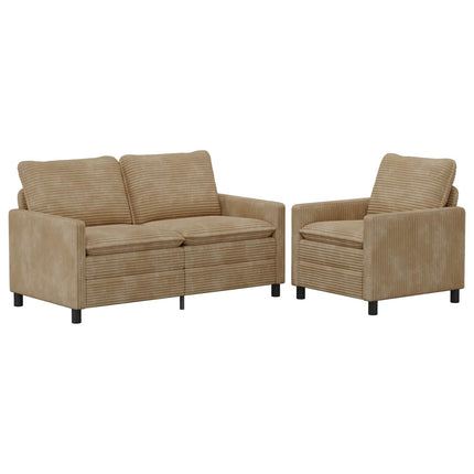 Sofa Sæt 2 pcs Gråbrun Polyester