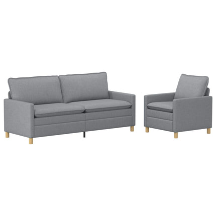 Sofa Sæt 2 stk. Lysegrå Stof