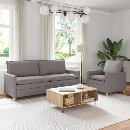 Sofa Sæt 2 stk. Gråbrun Stof
