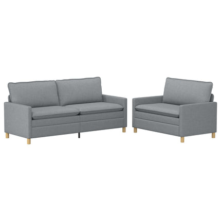 Sofa Sæt 2 stk. Lysegrå Stof