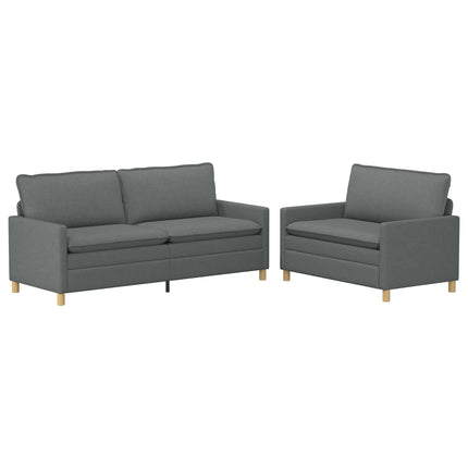 Sofa Sæt 2 stk. Mørkegrå Stof