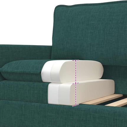 Sofa Sæt 2 stk. Mørkegrøn Stof