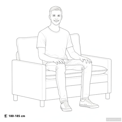 Sofa Sæt 2 stk. Blå Stof