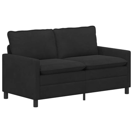 Sofa Sæt 2 pcs Sort Fløjl