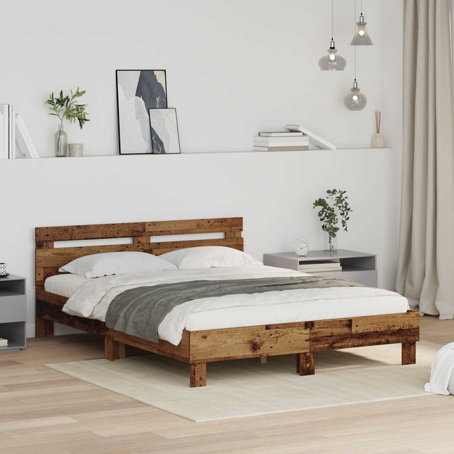 Sengestel Gammelt træ 160 x 200 cm Konstrueret træ