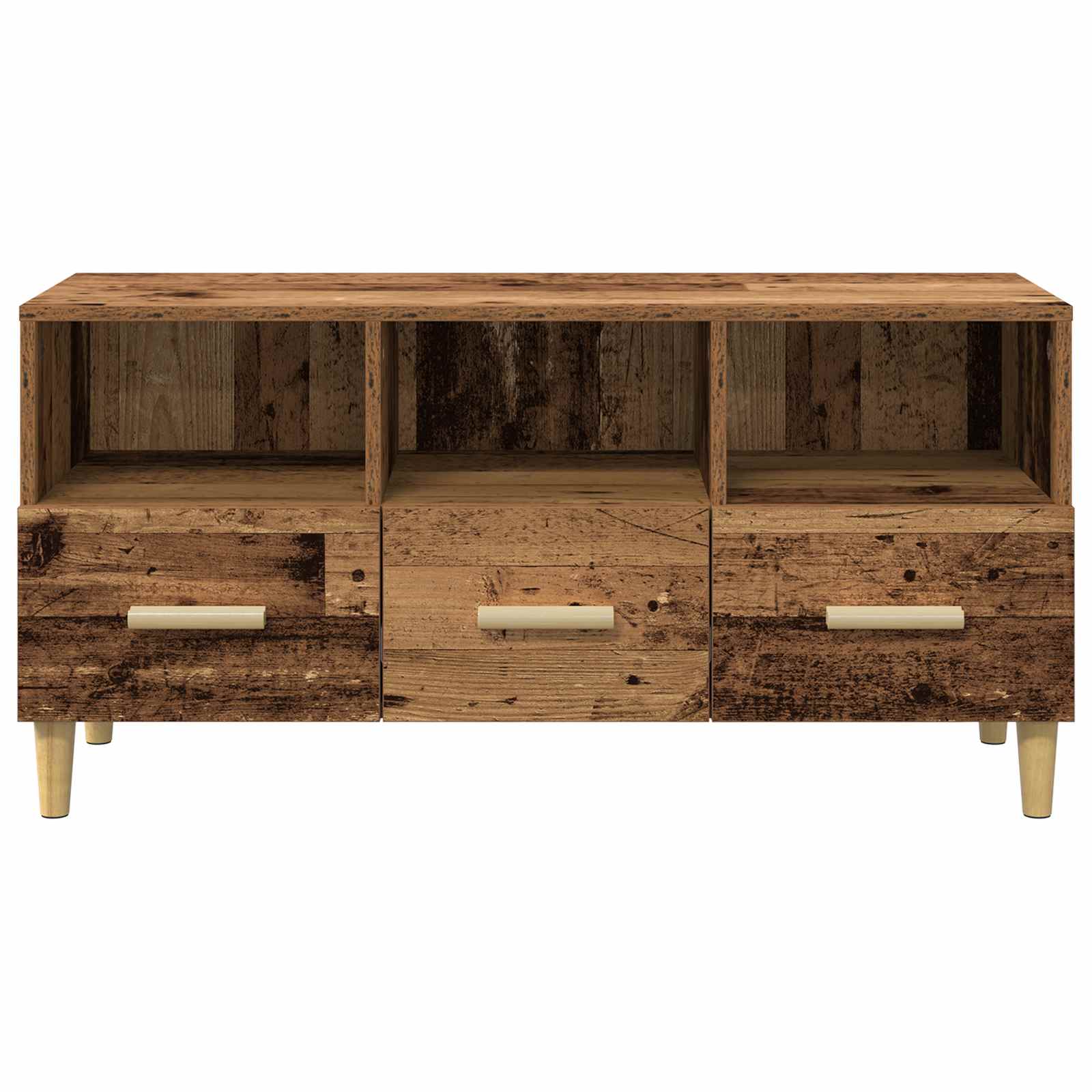 TV-skab med skuffe Gammelt træ 102 x 36 x 50 cm Konstrueret træ
