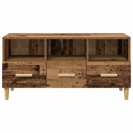 TV-skab 102 x 36 x 50 cm Gammelt træ Konstrueret træ