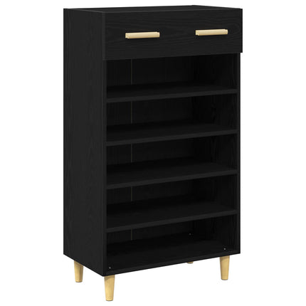 Sko skab 60 x 35 x 105 cm Konstrueret træ Sort eg