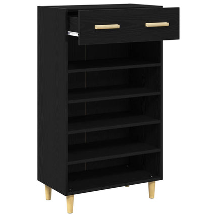 Sko skab 60 x 35 x 105 cm Konstrueret træ Sort eg
