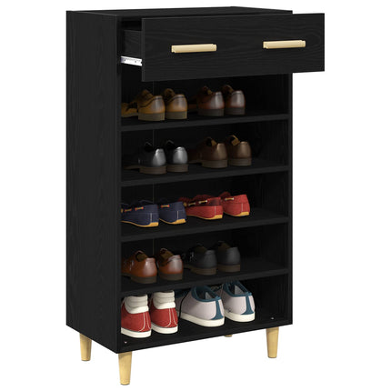 Sko skab 60 x 35 x 105 cm Konstrueret træ Sort eg