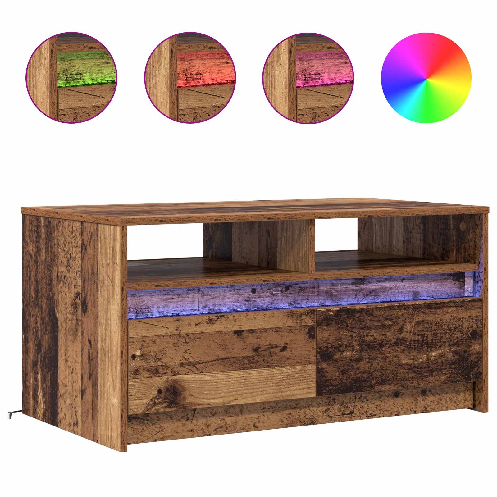 Sofabord med skuffe Gammelt træ 90 x 50 x 45 cm Konstrueret træ