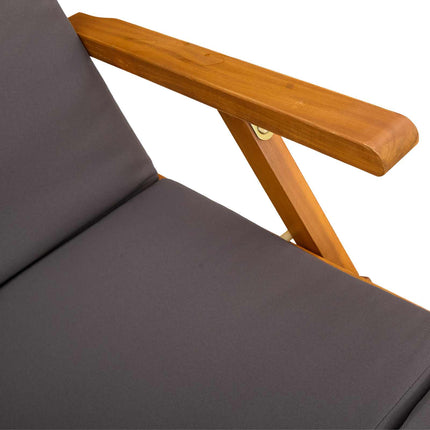 Reclinerende og foldbar liggestol 2 stk. Massivt Akacietræ