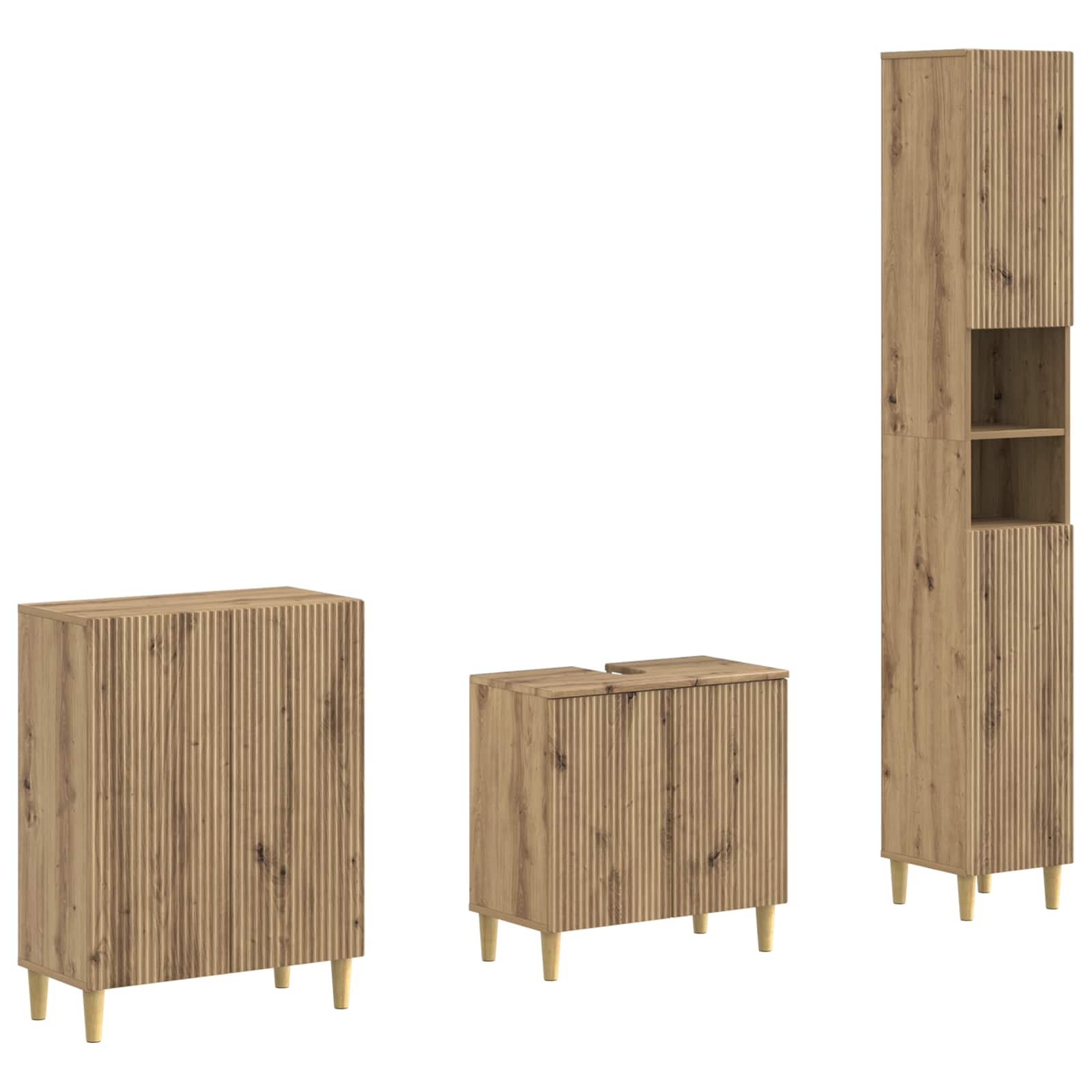3-delt badevrelses skab st ARNHEM Artisan-eg Konstrueret tr