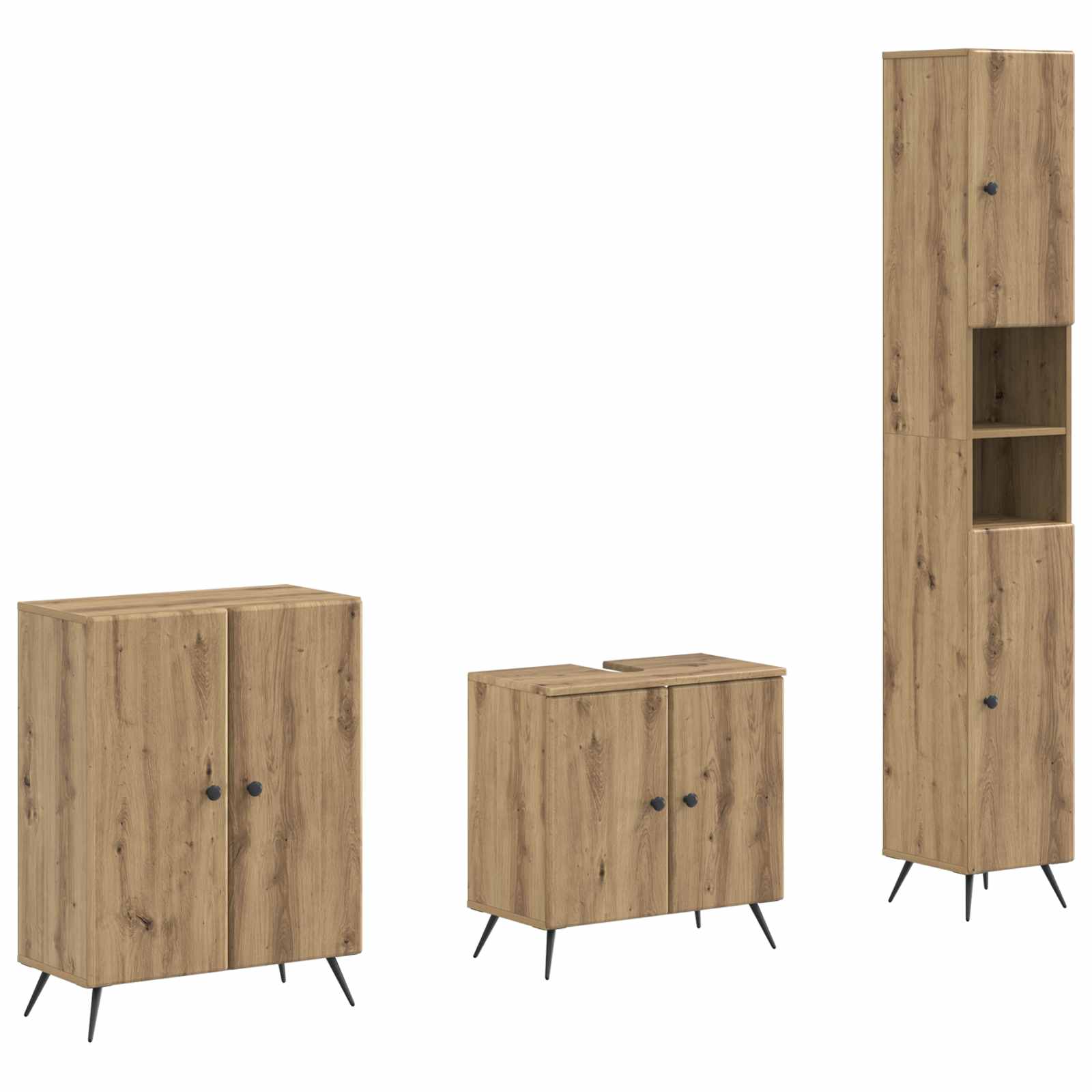 3-delt badevrelses skab st BREDA Artisan-eg Konstrueret tr