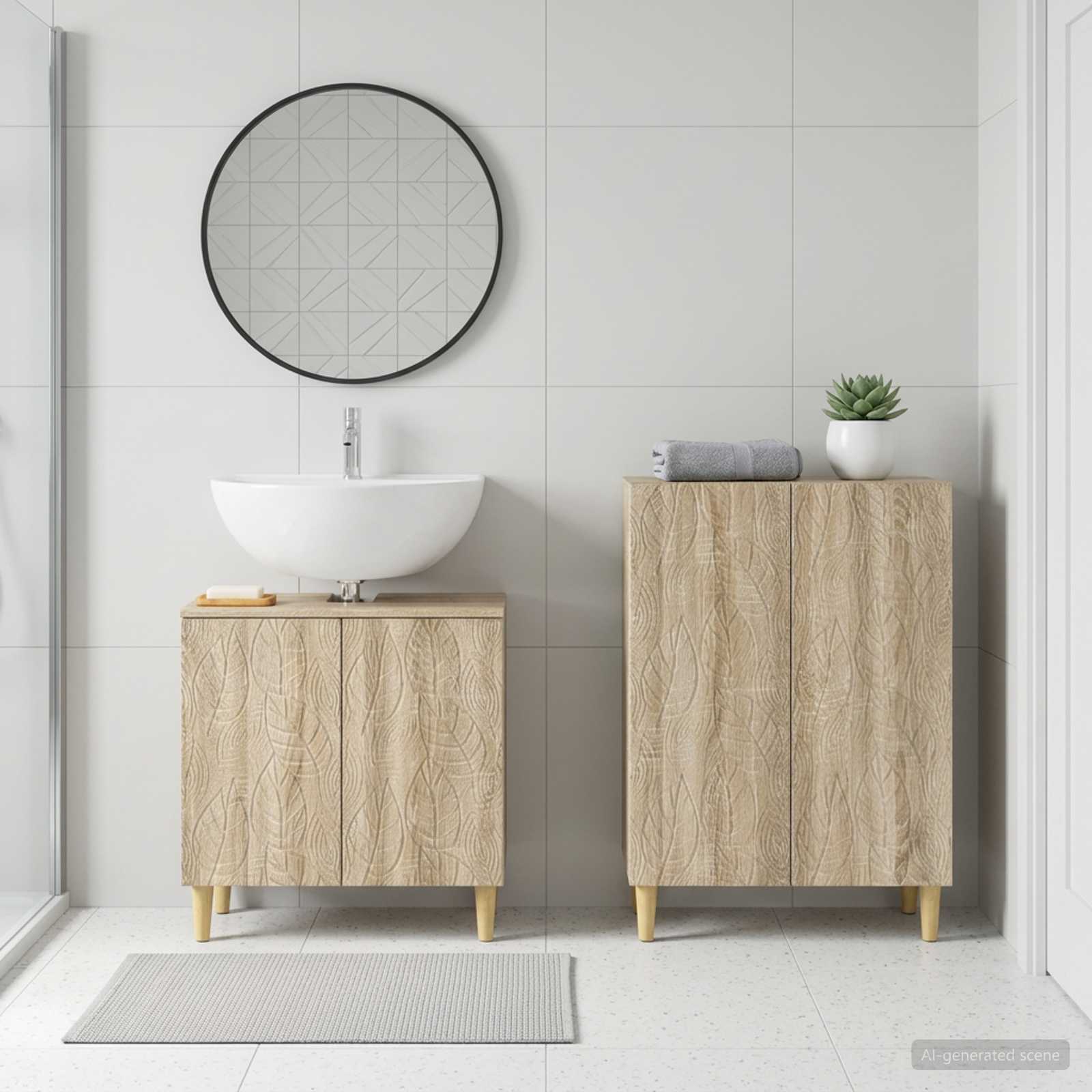 2 Deles Badevrelsesskab St DELFT Sonoma-eg Konstrueret tr