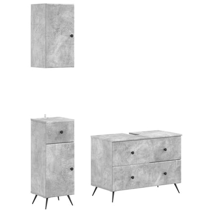 3-delt badeværelses skab sæt BREDA Betongrå Konstrueret træ